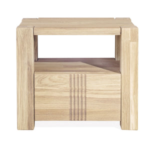 Mesita de noche de madera maciza de roble Valencia, 52,8 x 40 x 45 cm. | NordicStory