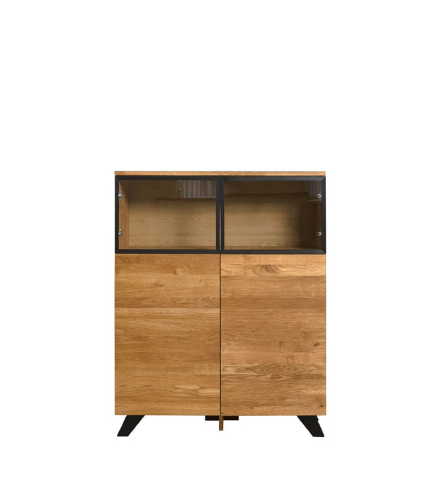 NordicStory Cómoda aparador de madera maciza de roble Moritz 1 100 x 40 x 124,9 cm.