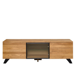 NordicStory Mueble de TV de madera maciza de roble Moritz 150 x 45 x 51,3 cm.