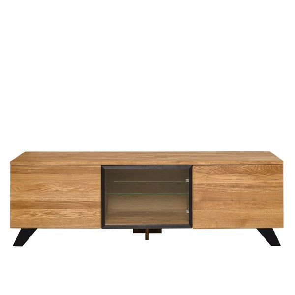 NordicStory Mueble de TV de madera maciza de roble Moritz 150 x 45 x 51,3 cm.