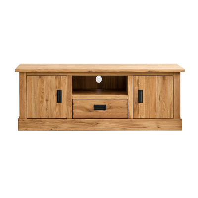NordicStory Mueble de TV rustico de madera maciza de roble "Provance 1" 145 x 42 x 48 cm.