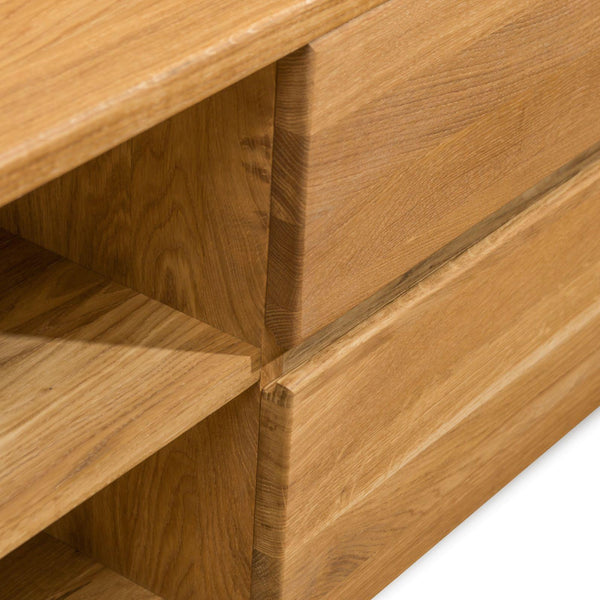 NordicStory Mueble de TV Elsa 160 x 44 x 47 cm. Madera Maciza Roble