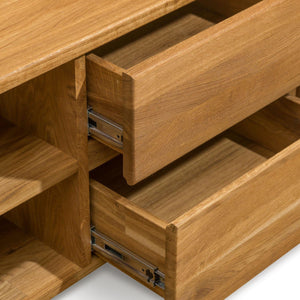 NordicStory Mueble de TV Elsa 160 x 44 x 47 cm. Madera Maciza Roble