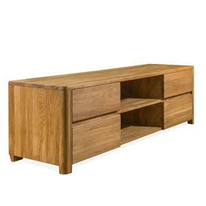 NordicStory Mueble de TV Elsa 160 x 44 x 47 cm. Madera Maciza Roble
