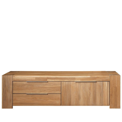 NordicStory Mueble de TV de madera maciza de roble