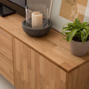 NordicStory Mueble de TV  madera maciza roble diseno industrial escandinavo 