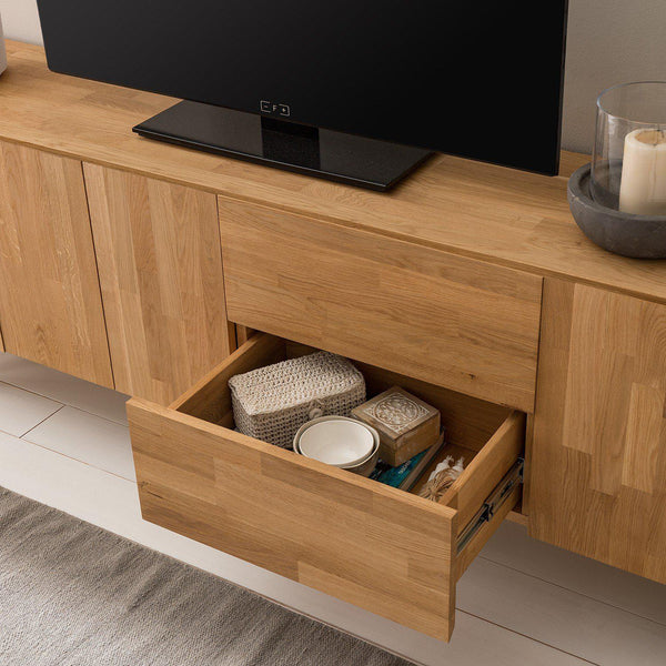 NordicStory Mueble de TV  madera maciza roble diseno industrial escandinavo 