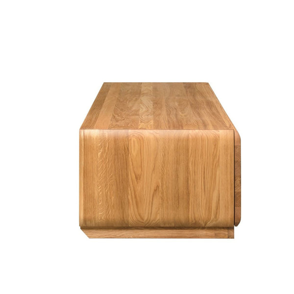 NordicStory Mueble de TV de madera maciza de roble Faina 180 x 53 x 36 cm.