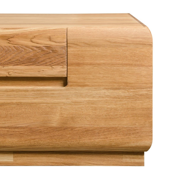 NordicStory Mueble de TV de madera maciza de roble Faina 180 x 53 x 36 cm.