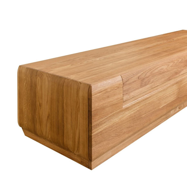 NordicStory Mueble de TV de madera maciza de roble Faina 180 x 53 x 36 cm.