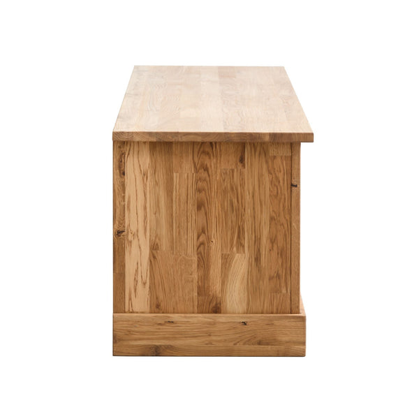 NordicStory Mueble de TV de madera maciza de roble Wardi 220 x 40 x 65  cm.