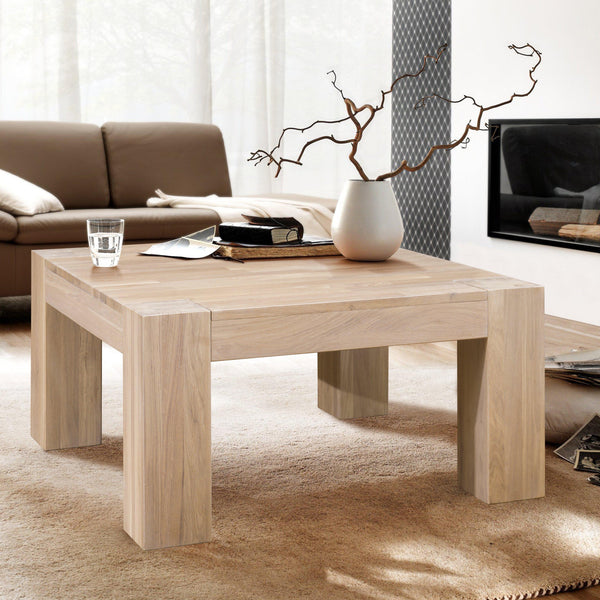 NordicStory Mesa de centro de madera maciza de roble