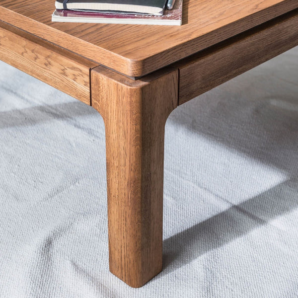 NordicStory Mesa de centro cuadrada de madera maciza de roble diseno moderno rustico nordico