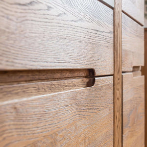 NordicStory Comoda de madera maciza de roble 