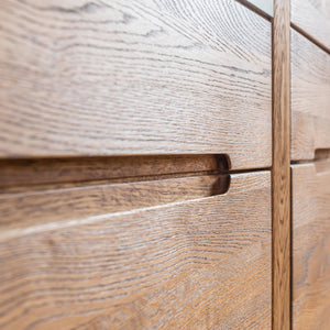 NordicStory Comoda de madera maciza de roble 