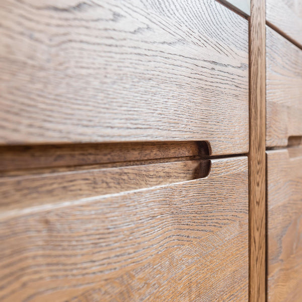 NordicStory Comoda de madera maciza de roble 