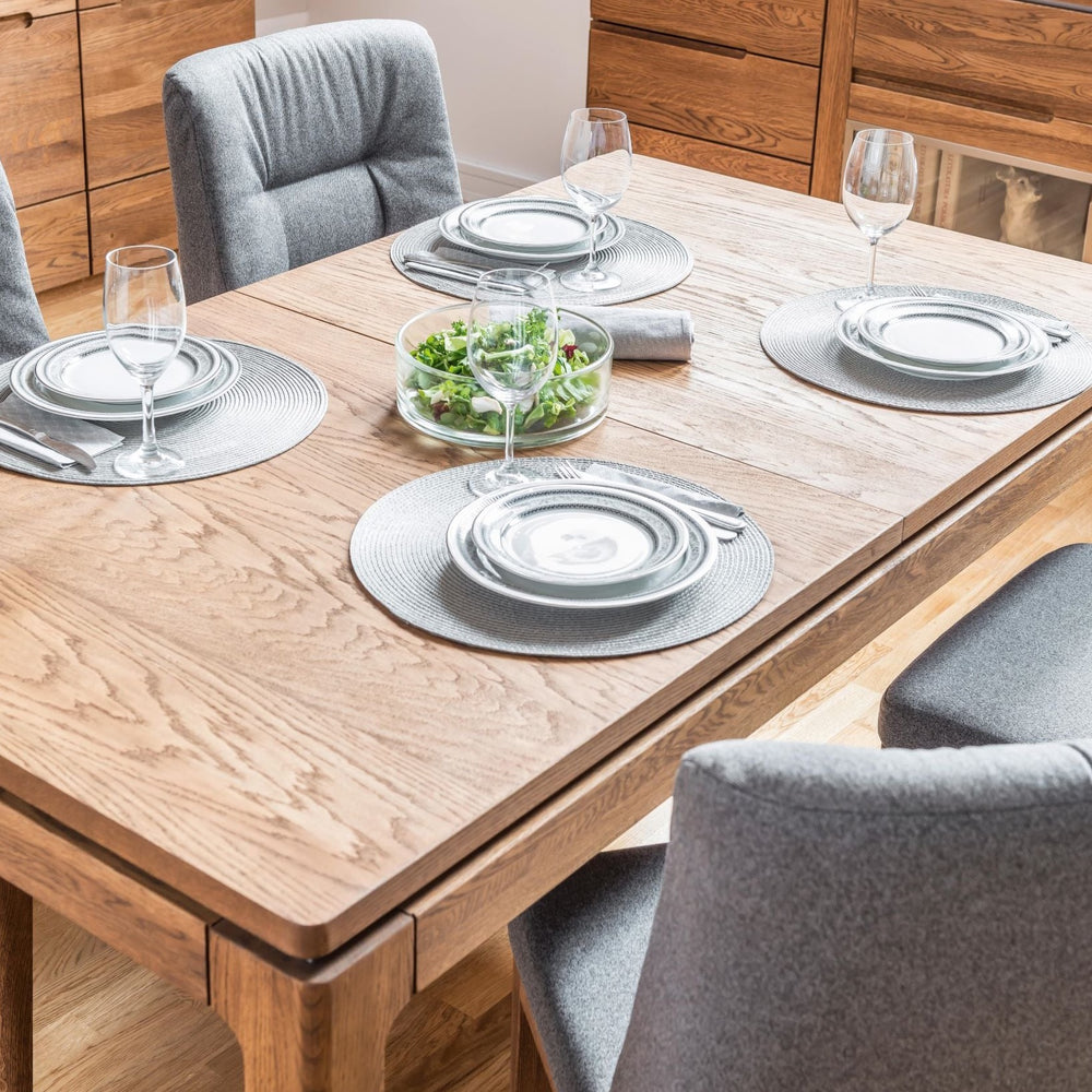 NordicStory Mesa de comedor extensible de madera maciza de roble