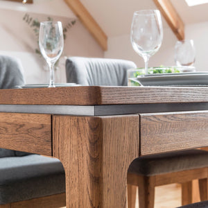 NordicStory Mesa de comedor extensible de madera maciza de roble