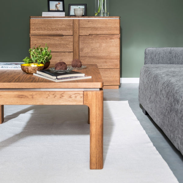 NordicStory Mesa de centro cuadrada de madera maciza de roble diseno moderno rustico nordico