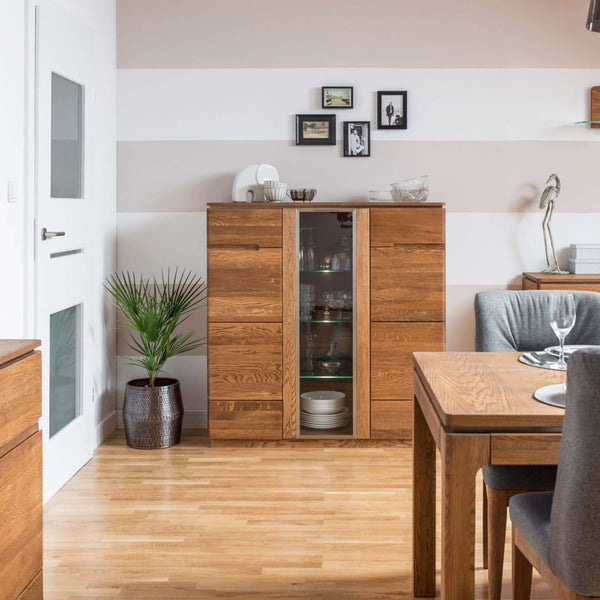 NordicStory Comoda de madera maciza de roble 