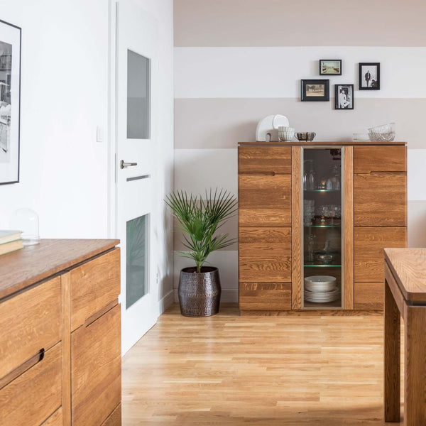 NordicStory Comoda de madera maciza de roble 