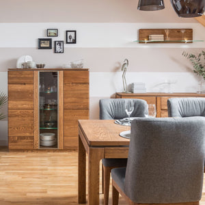 NordicStory Mesa de comedor extensible de madera maciza de roble