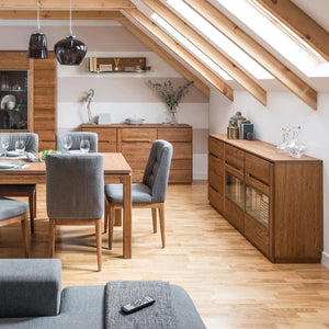 NordicStory Comoda de madera maciza de roble 