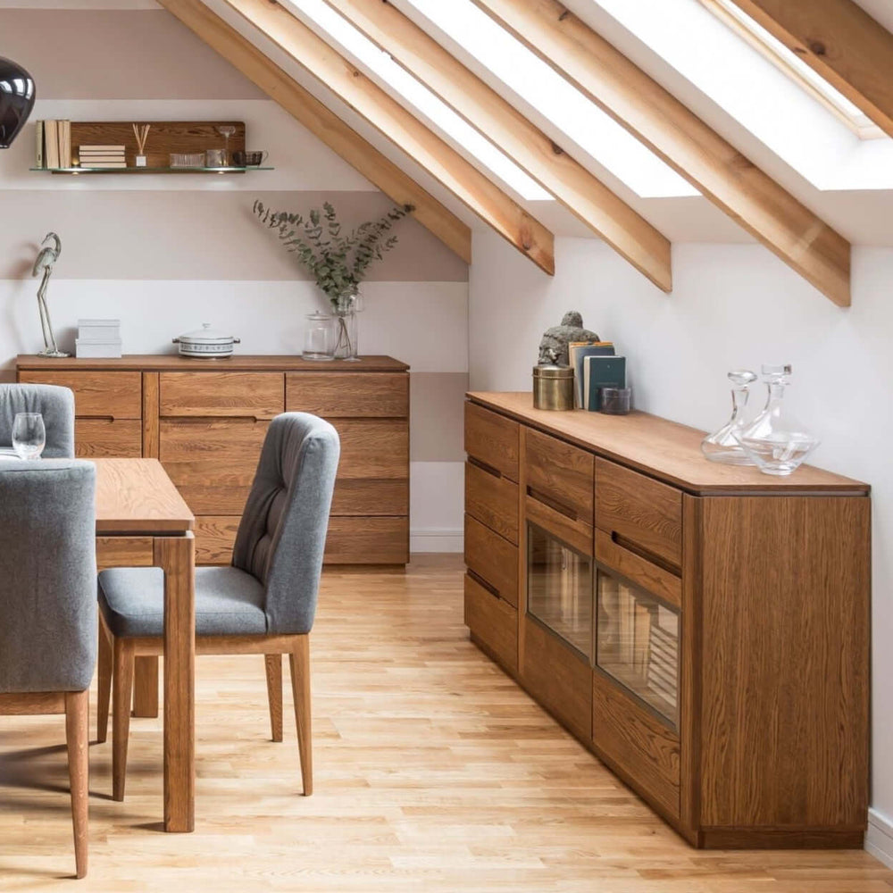 NordicStory Comoda de madera maciza de roble 