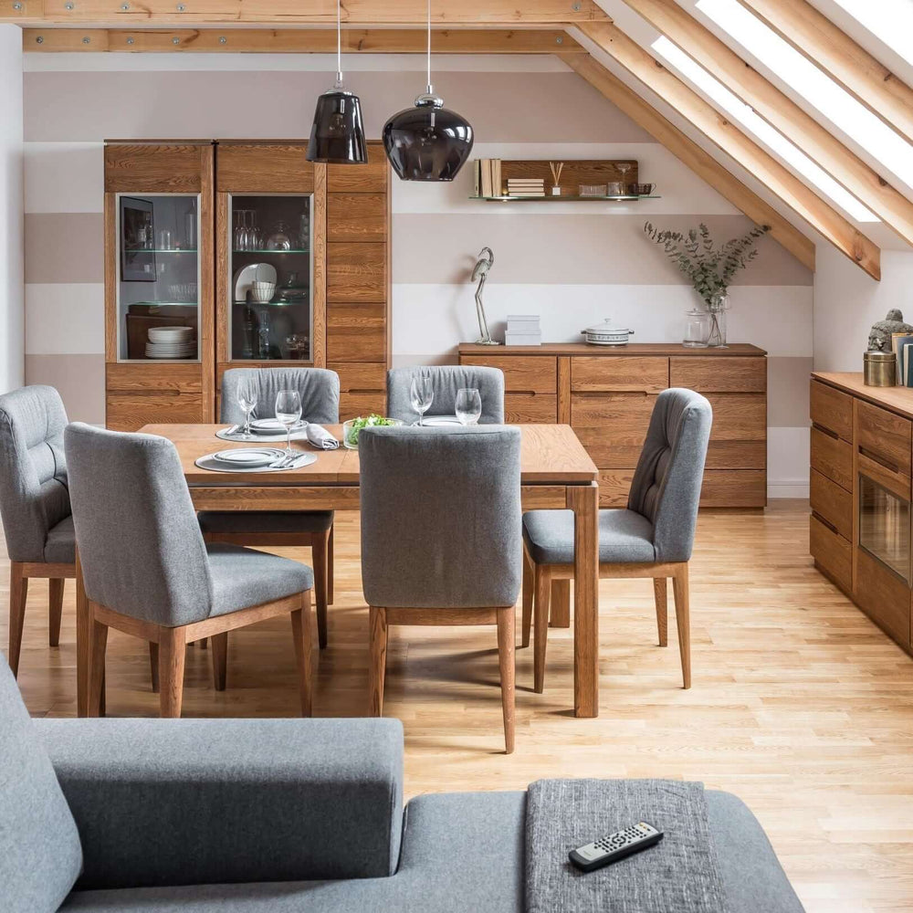 NordicStory Estante de pared de madera maciza de roble