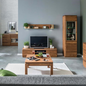 NordicStory Estante de pared de madera maciza de roble