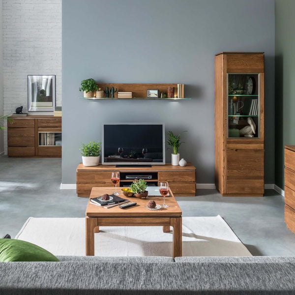 NordicStory Estante de pared de madera maciza de roble
