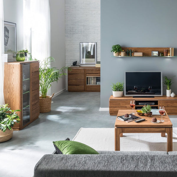 NordicStory Vitrina de madera maciza de roble 