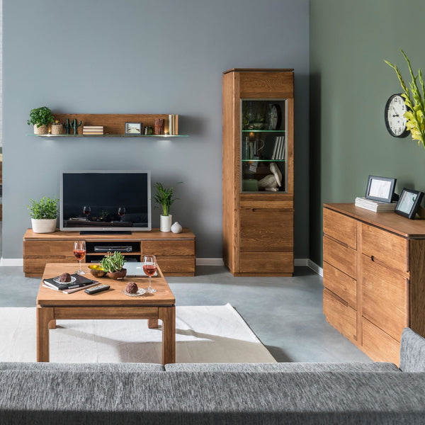 NordicStory Vitrina de madera maciza de roble 