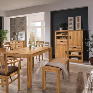 NordicStory Banco de comedor de madera maciza de roble, banco rustico, muebles rusticos