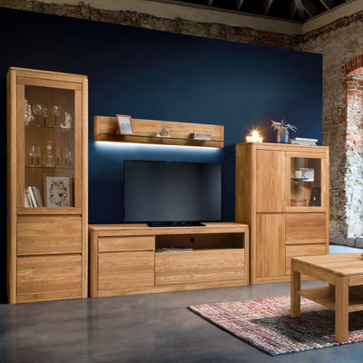 NordicStory Mueble de TV de madera maciza de roble "Elsa LUX" 159 x 44 x 61 cm.