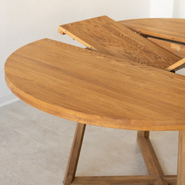 NordicStory Mesa extensible de comedor de madera maciza de roble MOBY