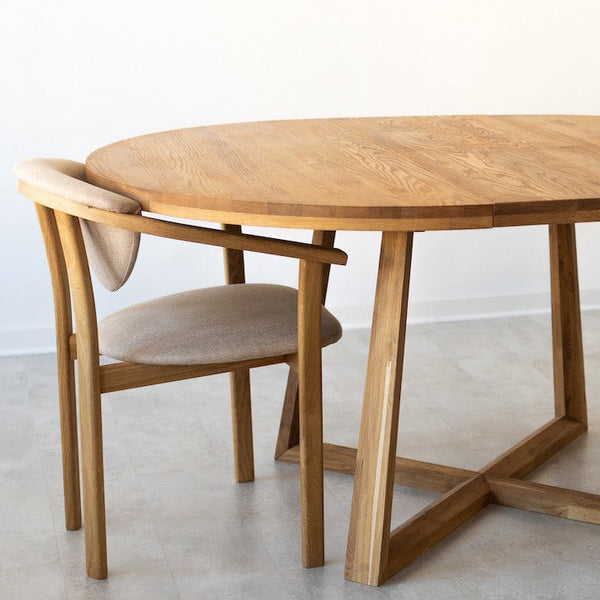 NordicStory Mesa extensible de comedor de madera maciza de roble MOBY