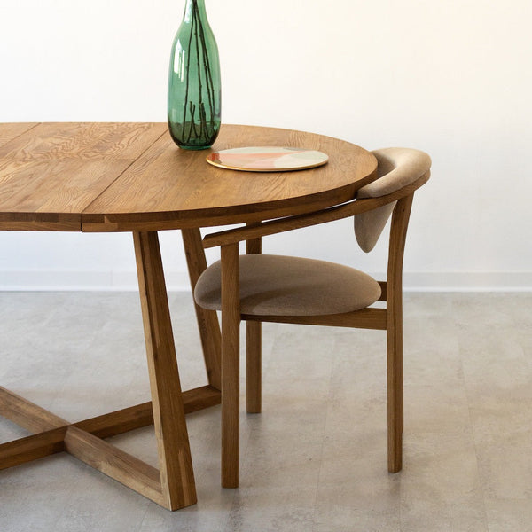 NordicStory Mesa extensible de comedor de madera maciza de roble MOBY