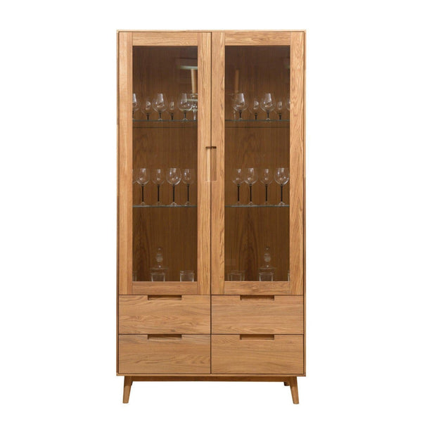 NordicStory Armario Vitrina de madera maciza de roble