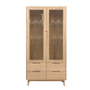 NordicStory Armario Vitrina de madera maciza de roble