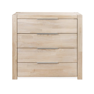  Cómoda de 4 cajones de madera de roble macizo estilo escandinavo 