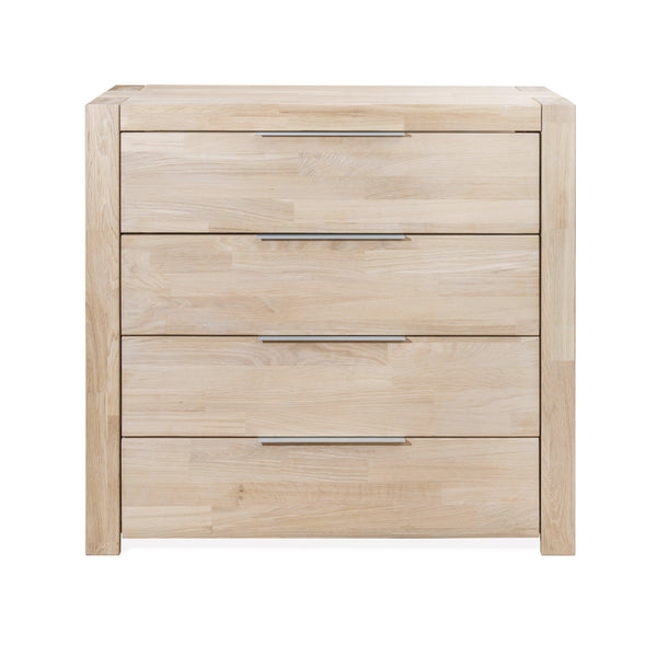  Cómoda de 4 cajones de madera de roble macizo estilo escandinavo 