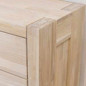  Cómoda de 4 cajones de madera de roble macizo estilo escandinavo 