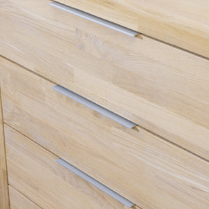  Cómoda de 4 cajones de madera de roble macizo estilo escandinavo 