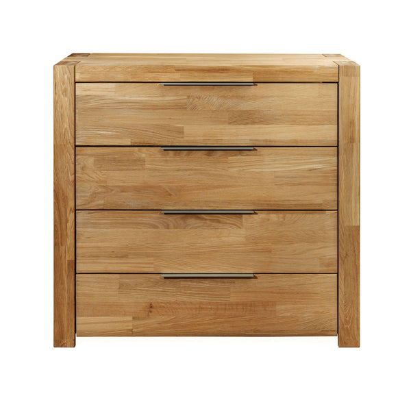  Cómoda de 4 cajones de madera de roble macizo estilo escandinavo 