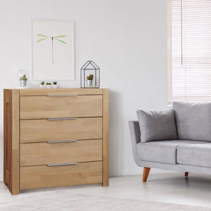  Cómoda de 4 cajones de Roble macizo estilo escandinavo 