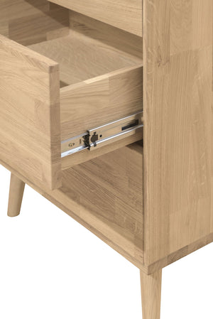Cómoda alta de madera maciza de roble Escandi 6 NordicStory RobleStore