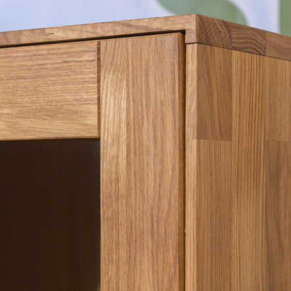 NordicStory Armario Vitrina de madera maciza de roble