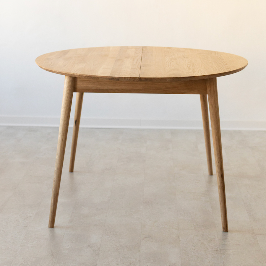 NordicStory Mesa extensible de comedor de madera maciza de roble Escandi 4 120-155 x 120 x 75 cm.