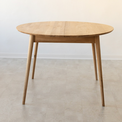 NordicStory Mesa extensible de comedor de madera maciza de roble "Escandi 4" 120-155 x 120 x 75 cm.